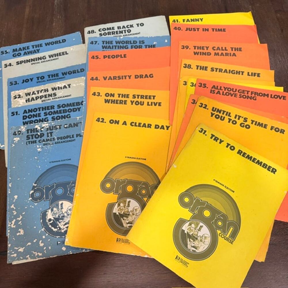 Vtg 1970s Yamaha Electone Organ Course Sheet Music Lot - 23 pieces